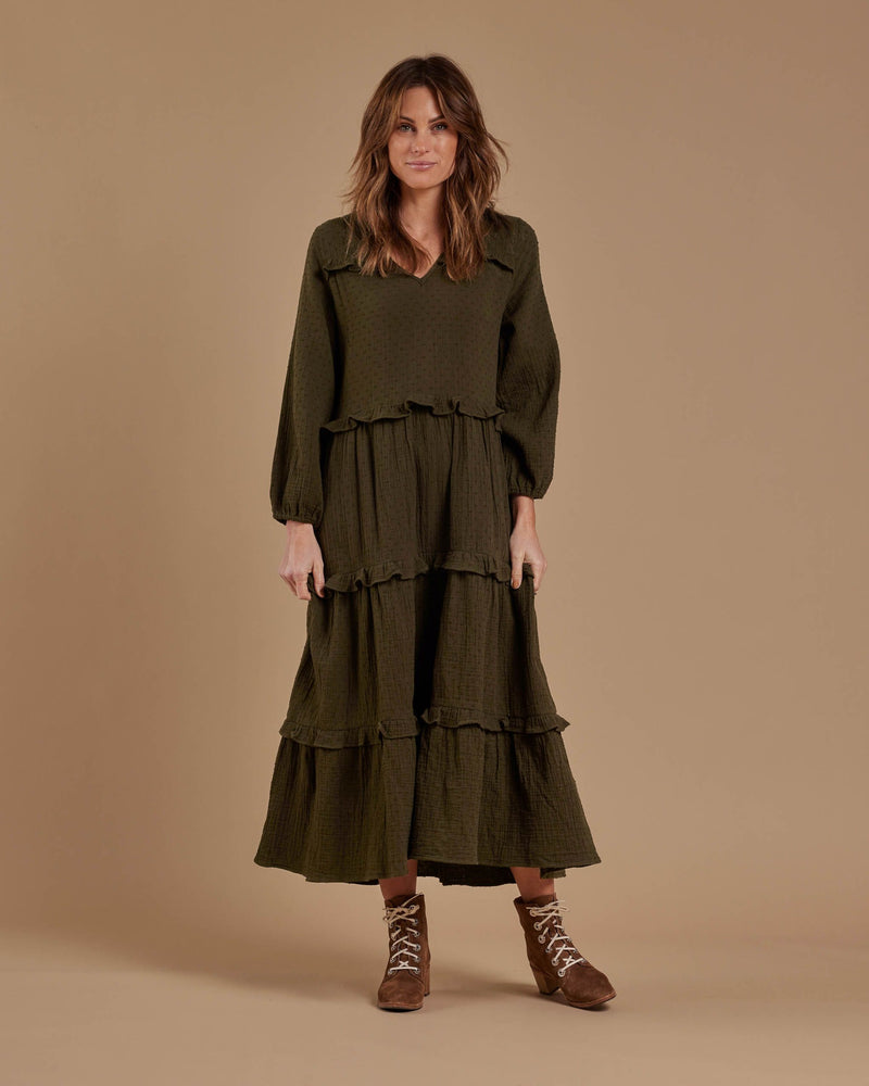 Rylee + Cru Women's Mabel Dress - Army Casp Baby Mommy & Me Boutique Rylee + Cru Women's Mabel Dress - Army Casp Baby Mommy & Me Boutique