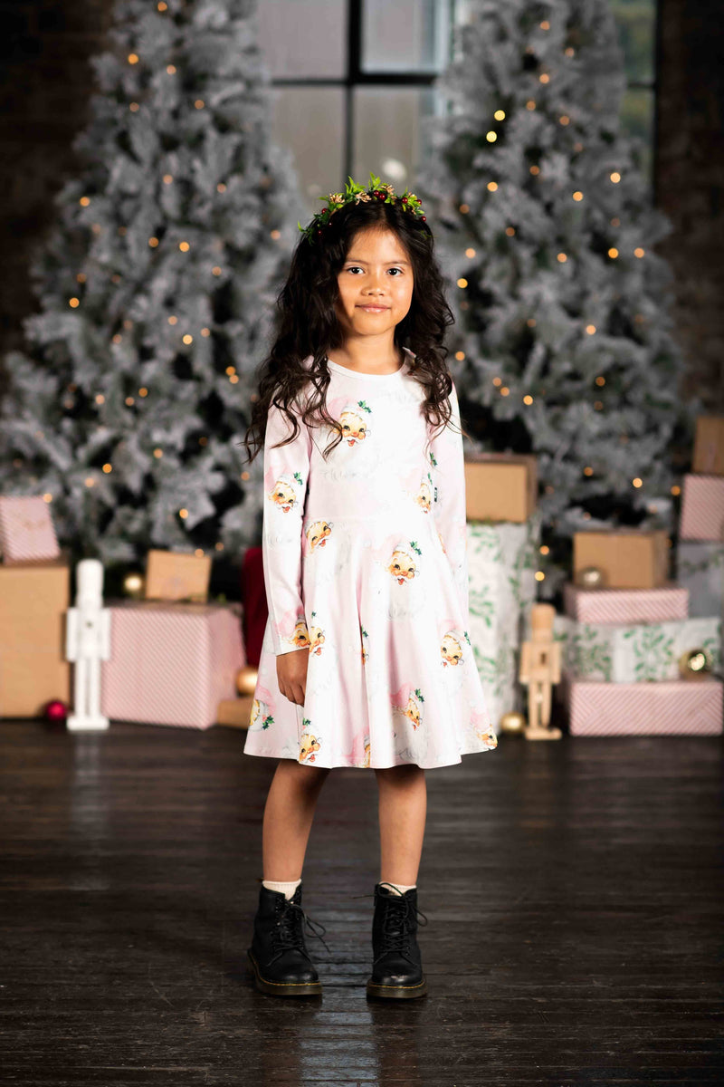 Rock Your Baby Pink Santa Long Sleeve Waisted Dress Casp Baby Mommy & Me Boutique Rock Your Baby Pink Santa Long Sleeve Waisted Dress Casp Baby Mommy & Me Boutique