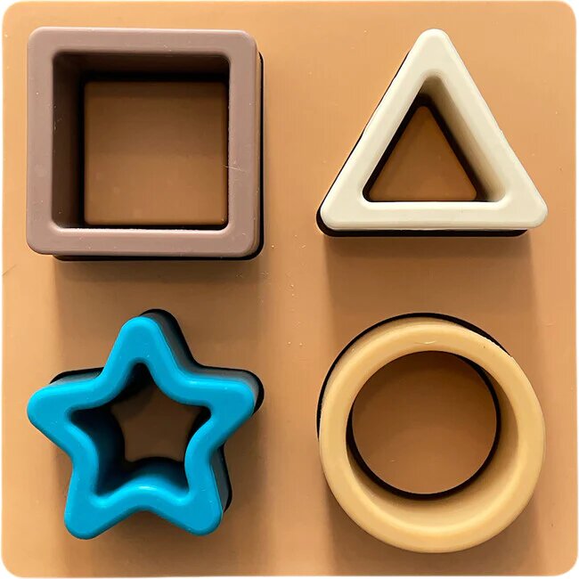 Three Hearts Silicone Shape Puzzle - Teal