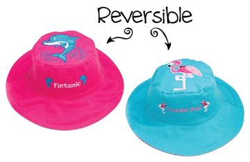 Flapjack Kids Reversible Sun Hat Dolphin/Flamingo