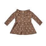 Quincy Mae Waffle Button Dress - Cocoa Floral
