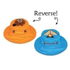 Flapjack Kids Reversible Sun Hat Beaver/Tent