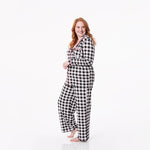 Kickee Pants Women's Collared Pajama Set - Midnight Holiday Plaid