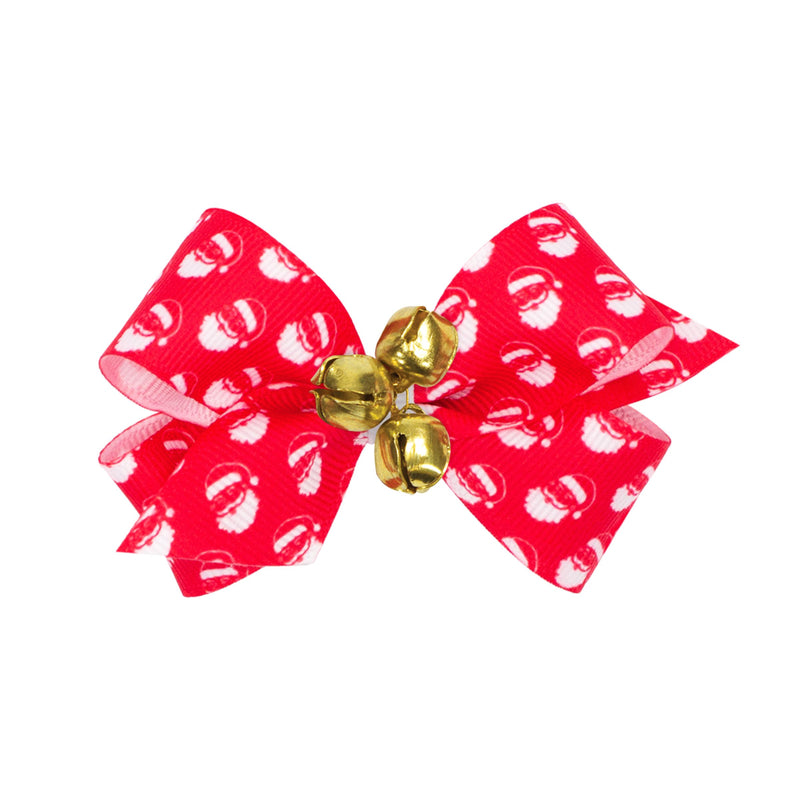 Wee Ones Mini Bow with Bells - Red Santa
