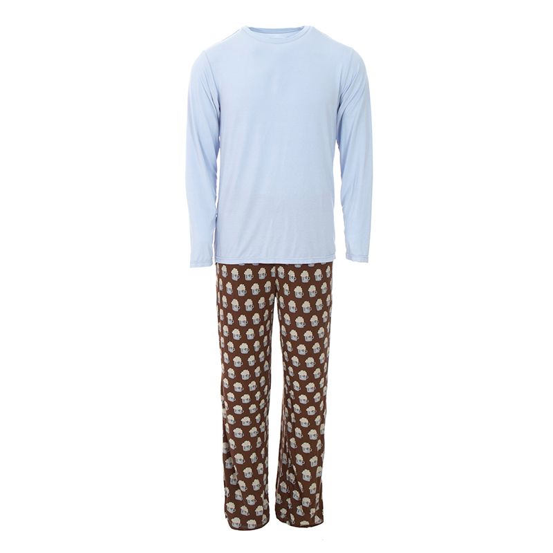 Kickee Pants Men's Print Long Sleeve Pajama Set - Hot Cocoa