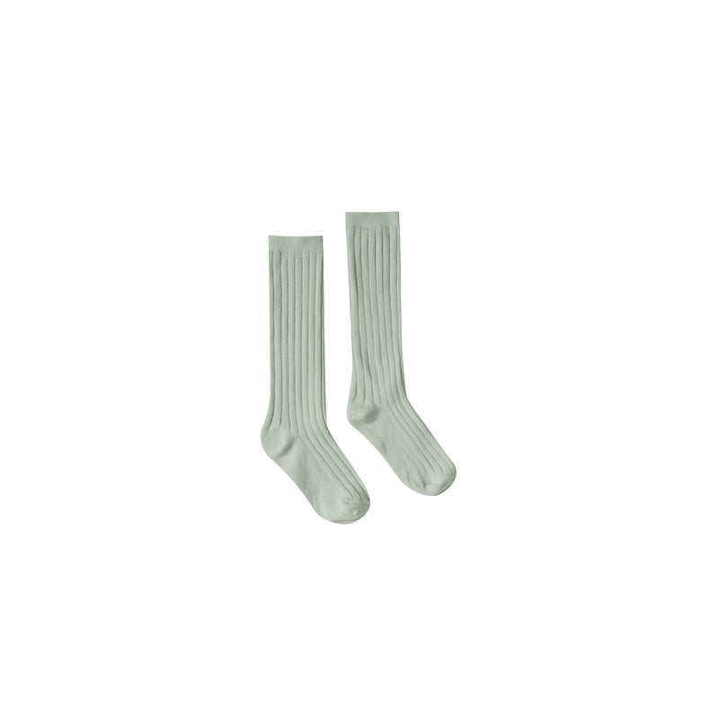 Rylee + Cru Solid Ribbed Socks - Seafoam