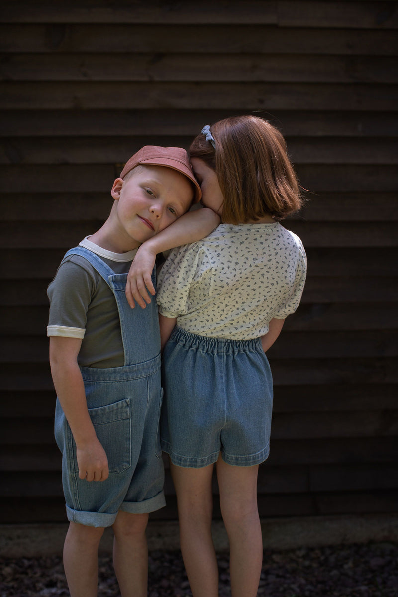 Soor Ploom Olive Skort - Light Wash Denim