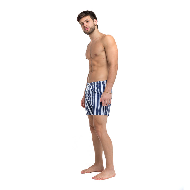 Bermies Men's Swim Trunk - Navy Stripes