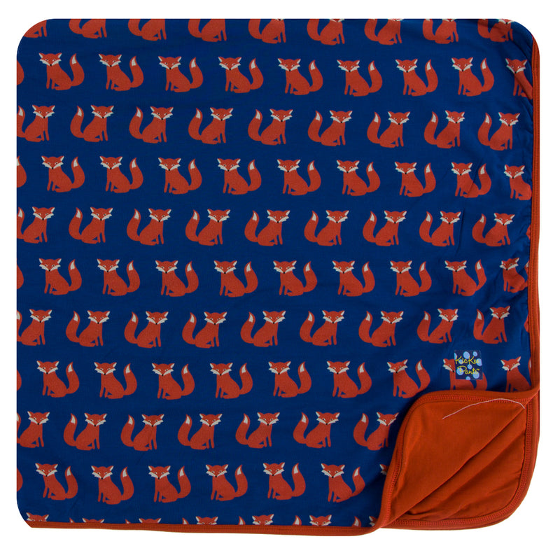 Kickee Pants Print Toddler Blanket - Navy Fox
