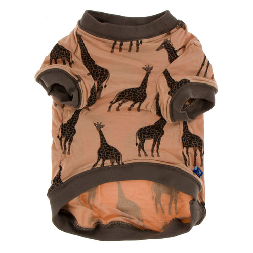 Kickee Pants Print Dog Tee - Suede Giraffe 1st Delivery