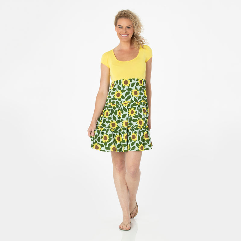 Kickee Pants Women's Print Sundress - Aloe Sunflower