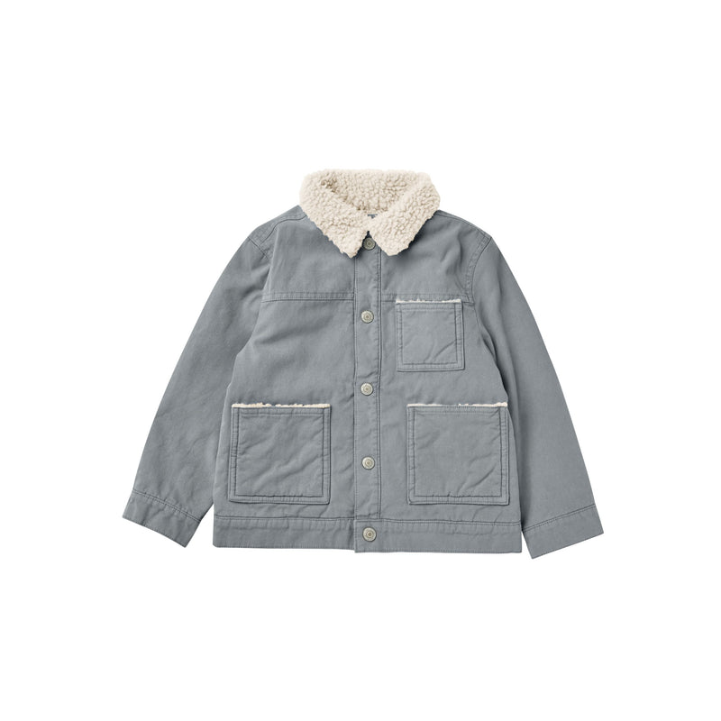 Rylee + Cru Shearling Chore Coat - Dusty Blue