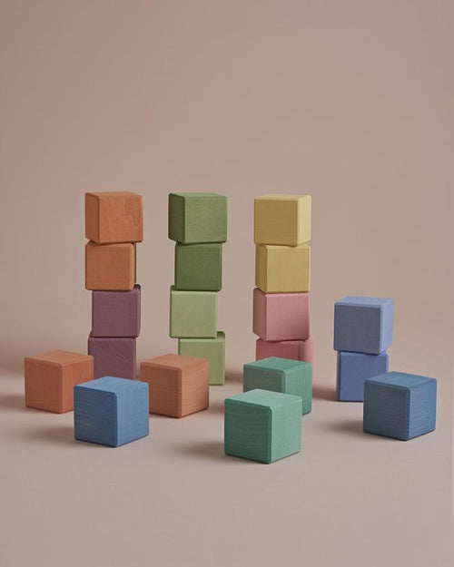 Raduga Grez Wooden Cube Set - Earth Pastel