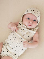 Quincy Mae Ribbed Baby Bonnet - Pebble