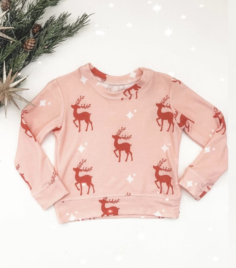 Brokedown Reindeer Sweatshirt - Peach