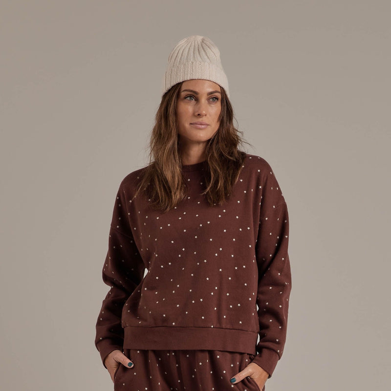 Rylee + Cru Women's Sweatshirt - Mahogany Stars